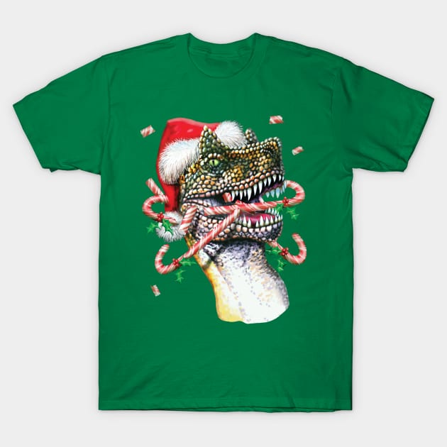 Dinosaur Christmas T-Shirt by bhymer